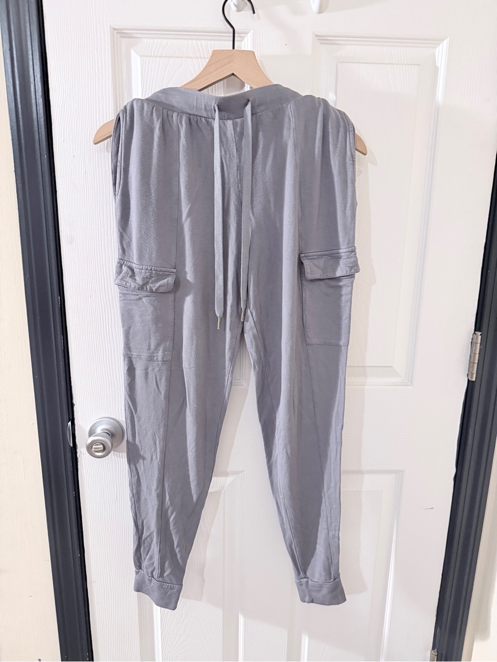 Light Gray Drawstring Cargo lounge pants